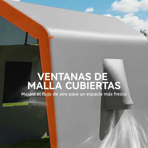 Outsunny Tenda Garagem Portátil 2,4x1,8 m Abrigo Exterior para Carro Impermeável com Porta Zipada e Enrolável Janelas Estrutura de Metal Galvanizado UPF30+,Cinzento Claro