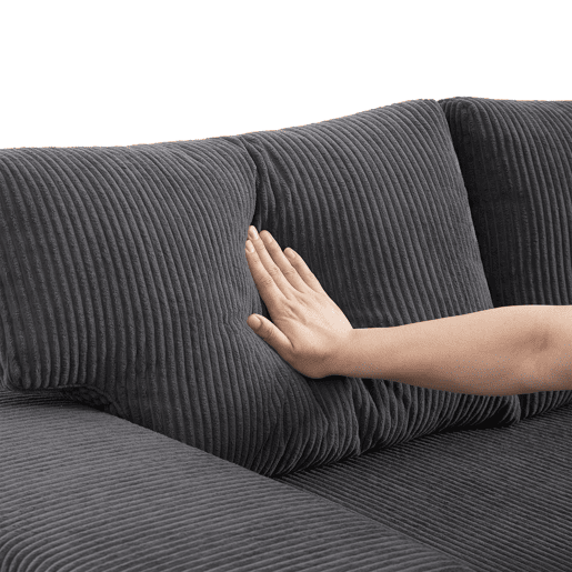 Sofá-cama em L para 3 pessoas - Convertível, com USB, almofadas e arrumação - Cinza