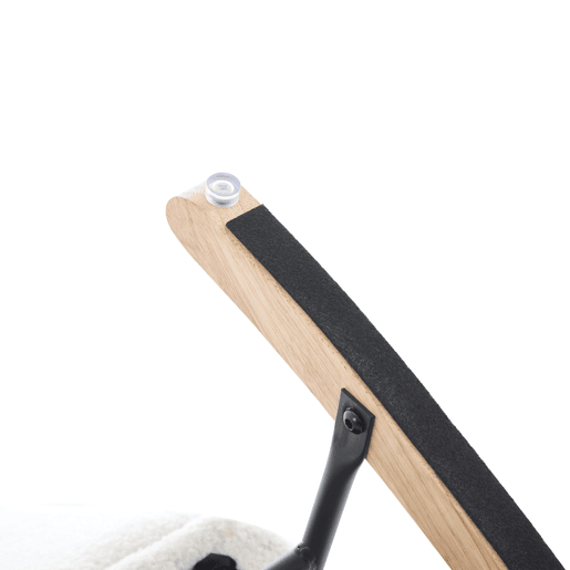 Cadeira de balanço com apoio para os pés - Design moderno, com braços, tecido de veludo, até 100 kg - Branco