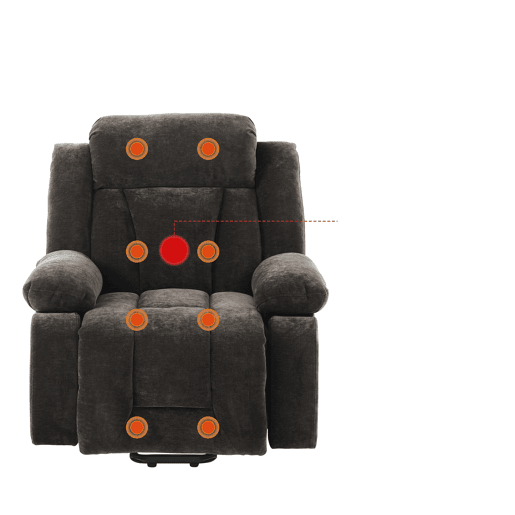 Cadeirão relax elétrica elevável de tecido,castanho