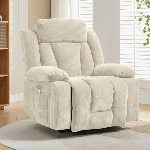 Cadeirão relax elétrica elevável de tecido,bege Cadeirão relax elétrica elevável de tecido,bege