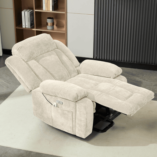Cadeirão relax elétrica elevável de tecido,bege Cadeirão relax elétrica elevável de tecido,bege