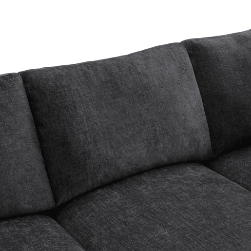 Sofá modular de 6 lugares - em forma de L e U, com apoio para os pés removível - Cinza