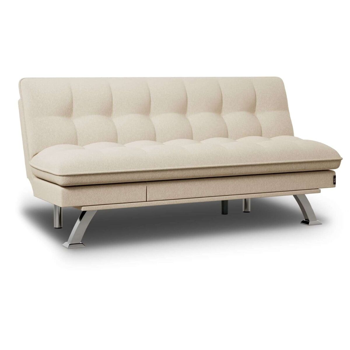 Sofá cama cloud dots nalui beige 3 plazas acolchado