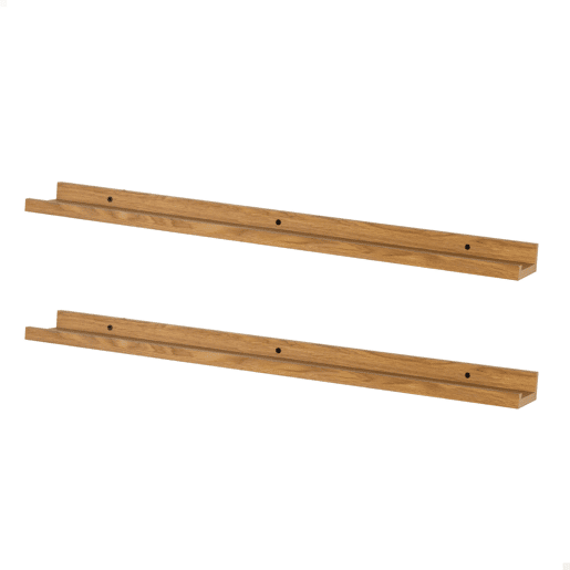 Max Home Conjunto 2 Prateleira de parede em madeira com rebordo 80x10x4 cm