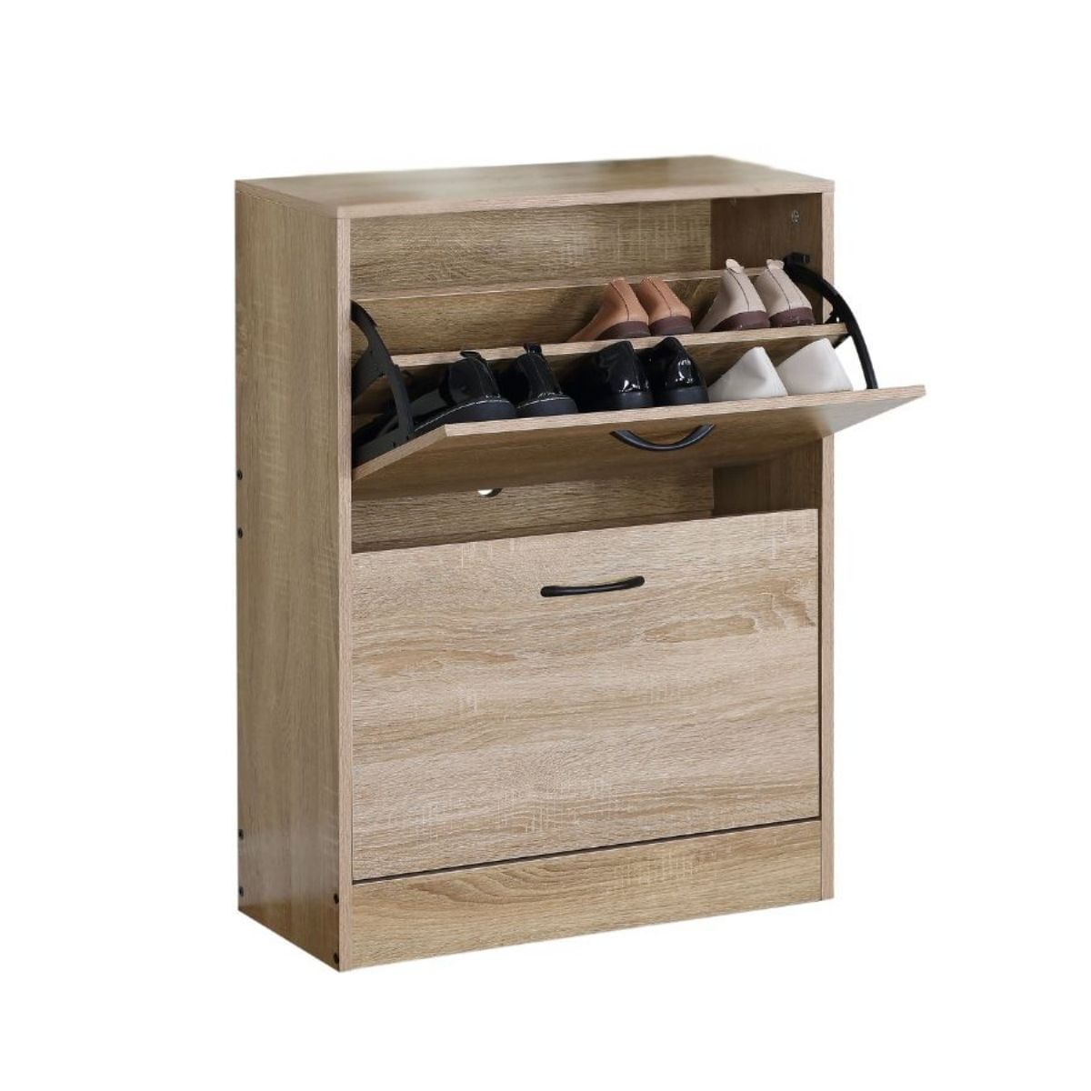 Zapatero titan 2 puertas abatibles 12 pares natural 81x60x24 cm