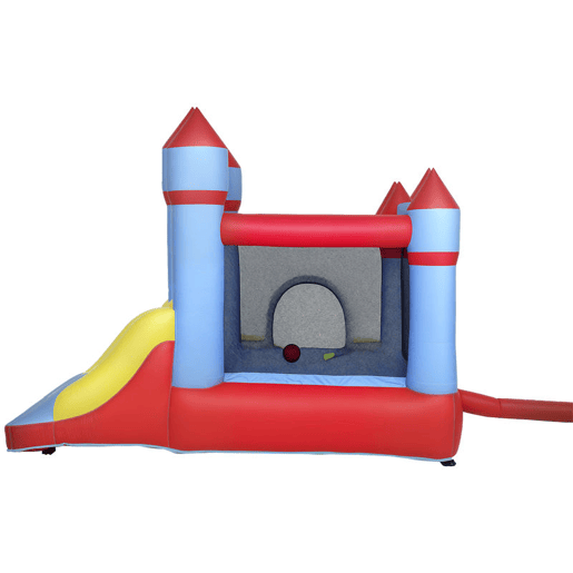AIYAPLAY Castelo Insuflável para Crianças com Insuflador, Castelo Insuflável com Escorrega, Área de Salto, Piscina, Coluna de Boxe e Cesto de Basquetebol, para Crianças dos 3 aos 8 Anos, Interior e Exterior, 277x270x215 cm