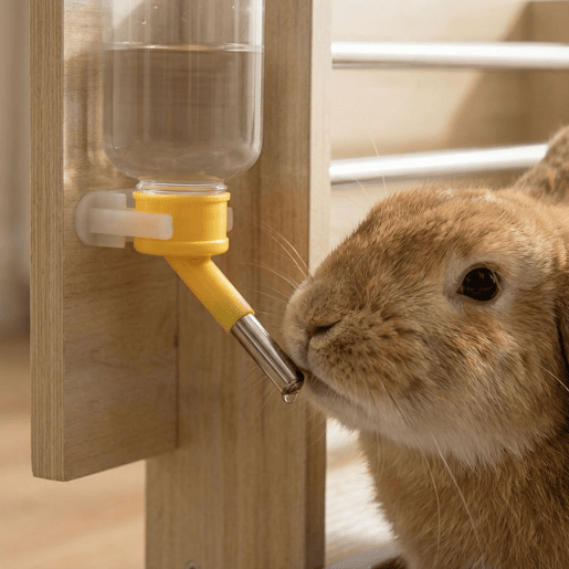 PawHut Comedouro de Feno para Coelhos com Bandeja, Alimentador de Feno em Madeira com Tigela de Aço Inoxidável e Bebedouro, para Porquinhos-da-Índia, Chinchilas, Grande Capacidade e Prevenção de Resíduos