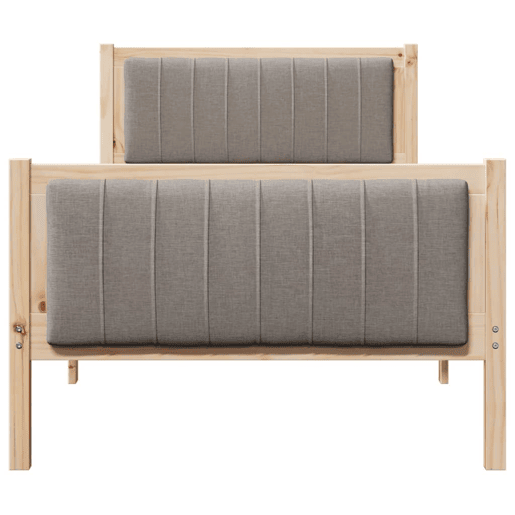 Estrutura de cama de solteiro para adultos com cabeceira Marrom e taupe 90 x 200 cm