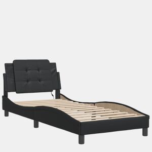 Estrutura de cama de solteiro para adultos com LED Zadar 100x200cm preto