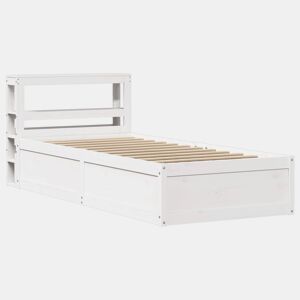 Estrutura de cama de solteiro para adultos c cabeceira 75x190 cm pinho maciço