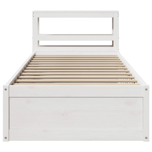 Estrutura de cama de solteiro para adultos c cabeceira 75x190 cm pinho maciço