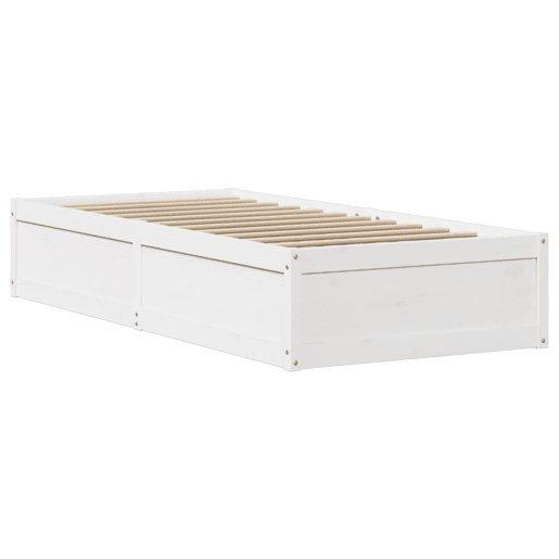 Estrutura de cama de solteiro para adultos c cabeceira 75x190 cm pinho maciço