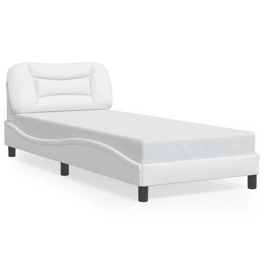 Estrutura de cama de solteiro para adultos com LED 80x200cm branco