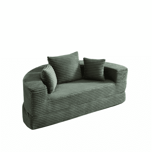 Sofá-cama de 1 lugar - 2 em 1, sofá semicircular e cama redonda - verde
