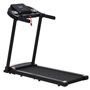 HOMCOM Passadeira para Casa 1-12 KMH 1,5HP Caminhar e Correr Elétrica com 12 Programas Rodas Ecrã LED Suporte para Telemóvel e 2 Suportes para Copos para Uso em Casa ou Escritório