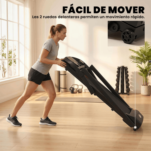 HOMCOM Passadeira para Casa 1-12 KMH 1,5HP Caminhar e Correr Elétrica com 12 Programas Rodas Ecrã LED Suporte para Telemóvel e 2 Suportes para Copos para Uso em Casa ou Escritório