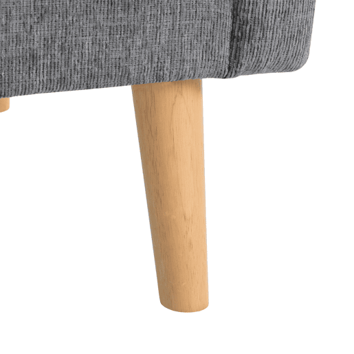 Sofá de 2 lugares estofado em chenille - 162x74x77 cm - Cinzento
