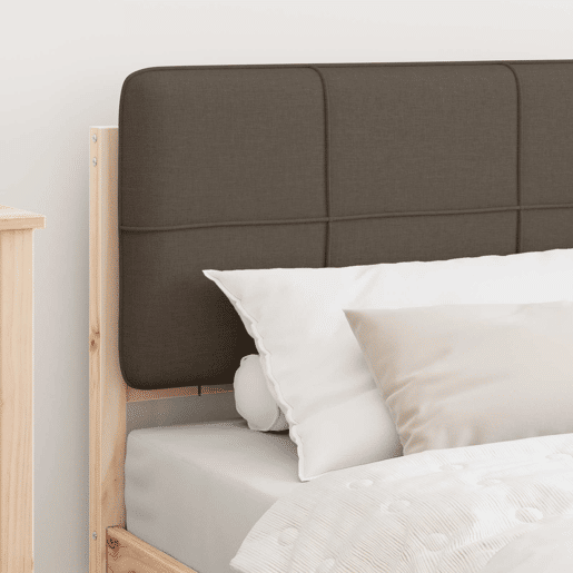 Estrutura de cama de solteiro Design com Cabeceira Estofada Cinzento-acastanhado
