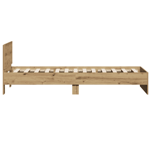 Estrutura de cama de solteiro moderno com cabeceira - Carvalho Artesanal 75 x 190 cm