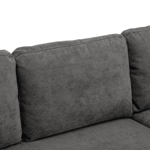 Sofá de canto L - Cama extensível com baú e prateleira integrada - Cinza escuro