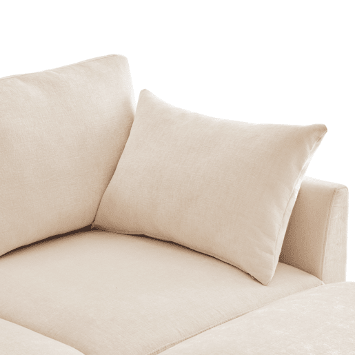 Sofá modular de 6 lugares - em forma de L, com apoio para os pés removível - Bege