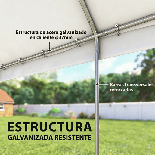 Outsunny Tenda para Festas 4x6 m, Tenda de Jardim com Estrutura em Aço Galvanizado, Laterais Removíveis, 2 Portas com Fecho, 6 Janelas, UPF30+, Pavilhão para Casamentos e Eventos, Cinzento e Branco