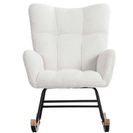 Cadeira de baloiço?Cadeira de baloiço em tecido turco francês - com apoio para os pés - Branco Cadeira de baloiço?Cadeira de baloiço em tecido turco francês - com apoio para os pés - Branco