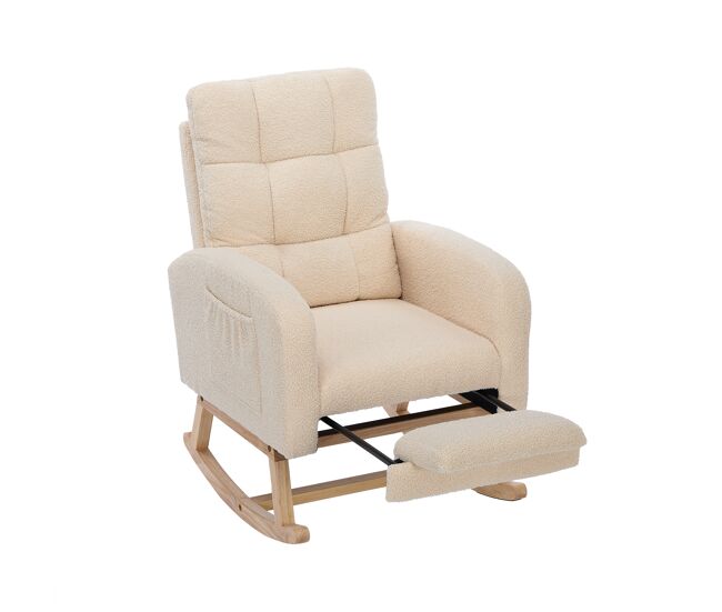 Silla mecedora de tela,beige