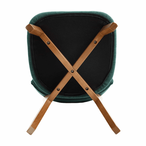 Cadeiras de sala de jantar (2 unidades) u2013 estilo moderno Mid-Century, pernas em madeira maciça, assento estofado em tecido para cozinha, sala de jantar ou escritório u2013 verde