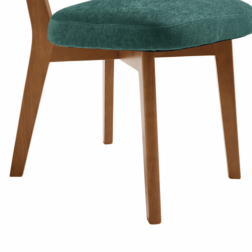 Cadeiras de sala de jantar (2 unidades) u2013 estilo moderno Mid-Century, pernas em madeira maciça, assento estofado em tecido para cozinha, sala de jantar ou escritório u2013 verde