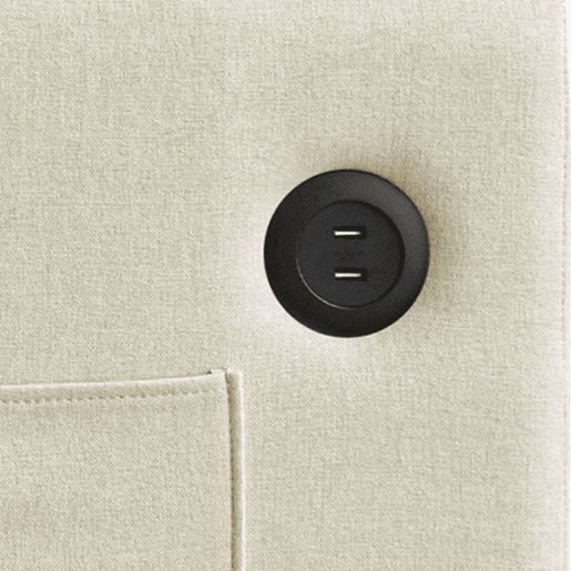 Sofá moderno 3 em 1 - encosto ajustável, USB, bolsos nos apoios de braços, almofadas, bege