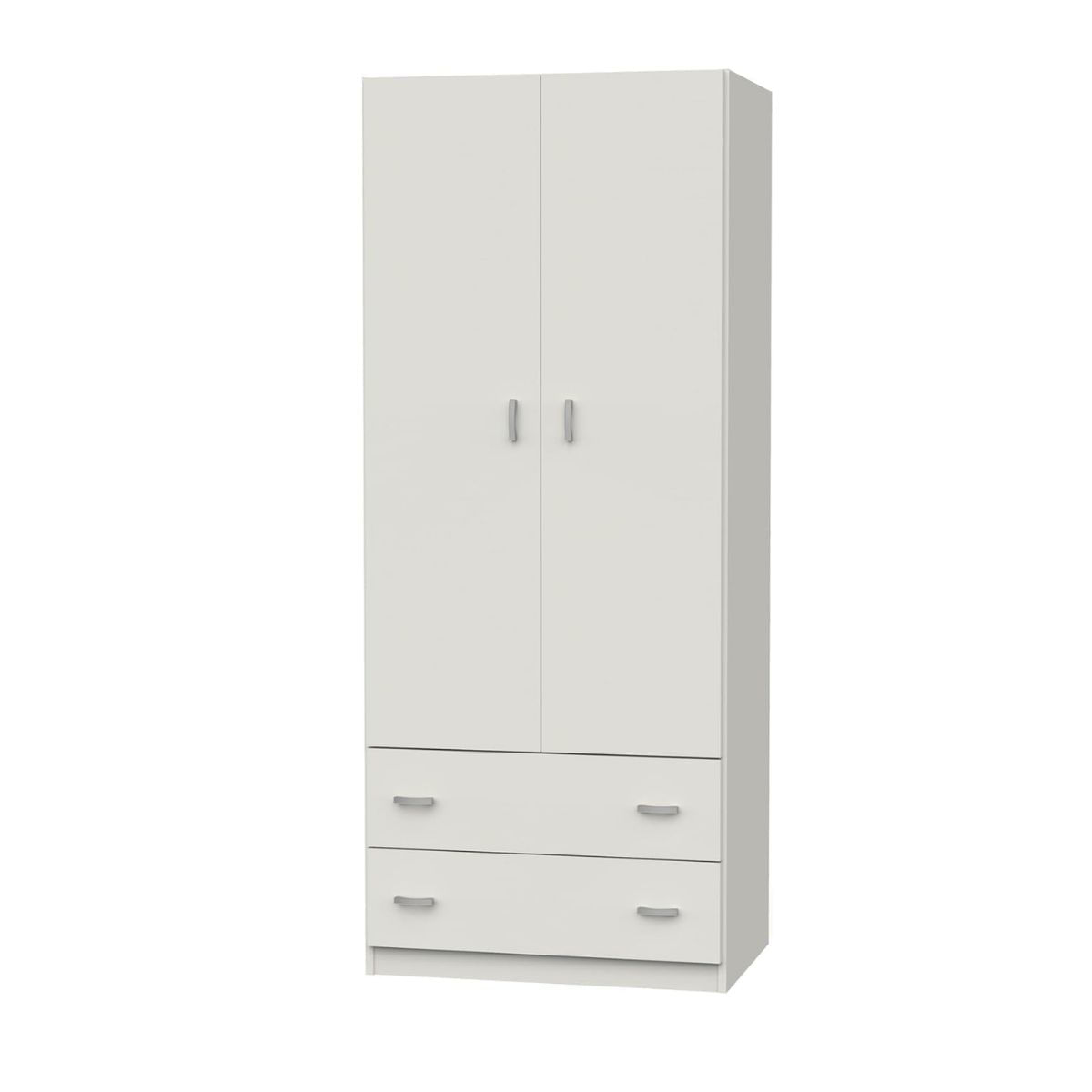 Armario katerina 2 puertas con 2 cajones blanco 180x74x52 cm