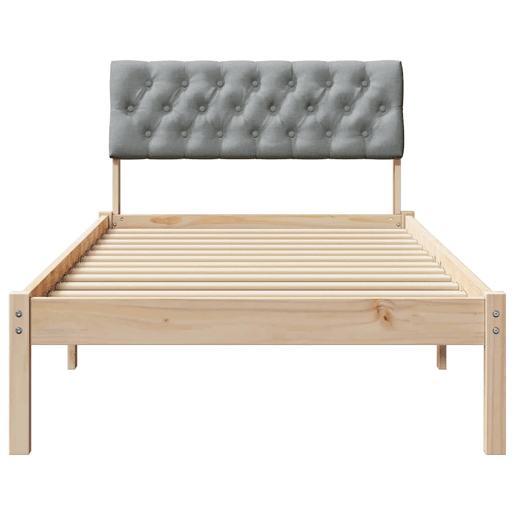 Estrutura de cama de solteiro simple - Marrom e cinza claro 90 x 190 cm