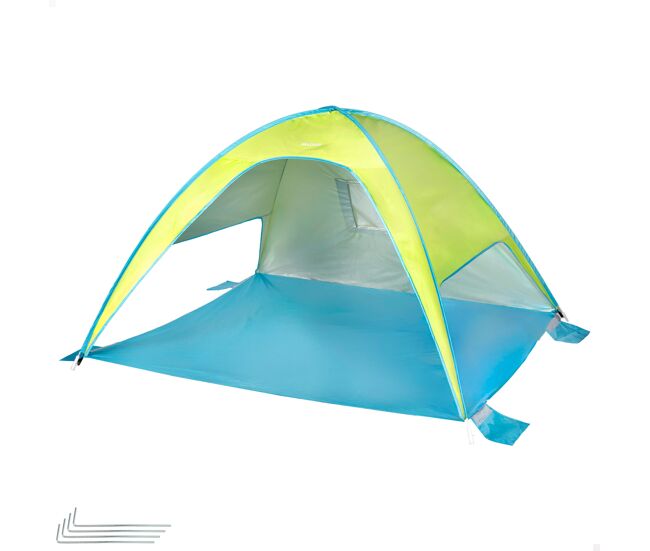 Aktive tienda de playa paravientos pop up verde y azul 175x150x105 cm
