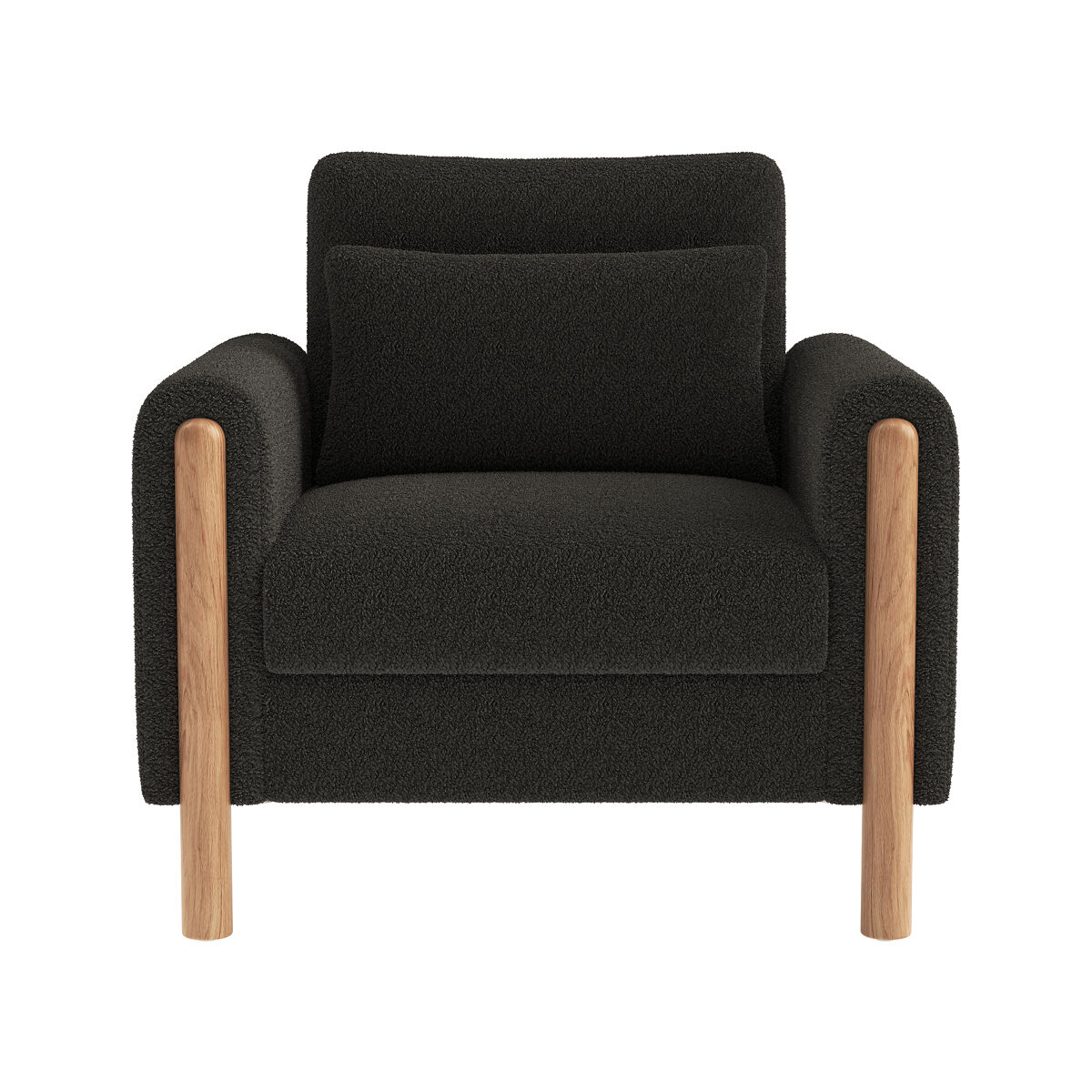 Sillón moderno 1 plaza - cojín grueso, confortable, suave, para sala, oficina o dormitorio - gris