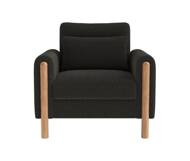 Sillón moderno 1 plaza - cojín grueso, confortable, suave, para sala, oficina o dormitorio - gris
