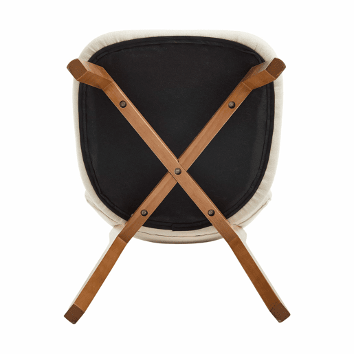 Cadeira de jantar (2 unidades) - estilo moderno Mid-Century, assento estofado em tecido, pernas em madeira maciça - bege Cadeira de jantar (2 unidades) - estilo moderno Mid-Century, assento estofado em tecido, pernas em madeira maciça - bege