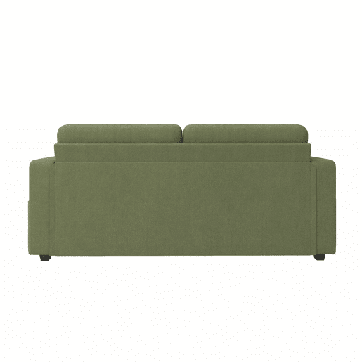 Sofá de 2 lugares - com arrumação, porta-USB, porta-copos e bolsos laterais - verde-oliva