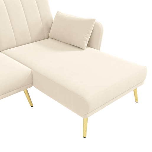 Sofá-cama moderno de 3 lugares - Sofá de canto com função de cama - Bege