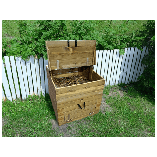 Compostor de madeira 500L Douglas 80 x 80 x 85 cm