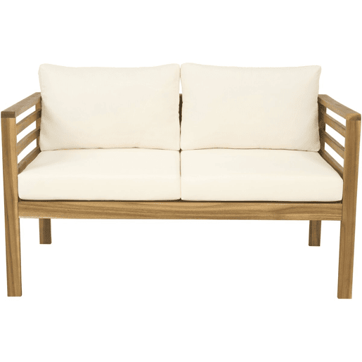 Conjunto de mobiliário de jardim em madeira Beckham com almofadas - 4 lugares - Bege