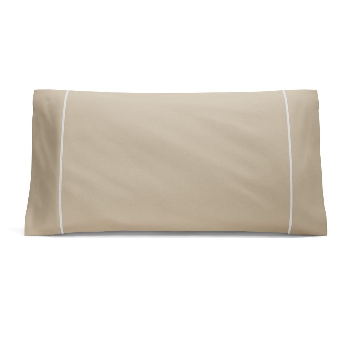 Funda de almohada  nalui beig 100% algodón 180 hilos, suave, fresca, transpirable, lavable a 30ºc