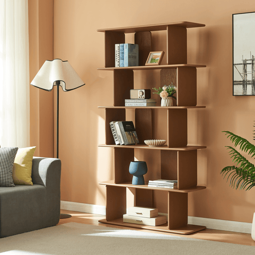 Librería Gäljami 5 compartimentos abiertos 180x100x35cm - Nogueira en.casa