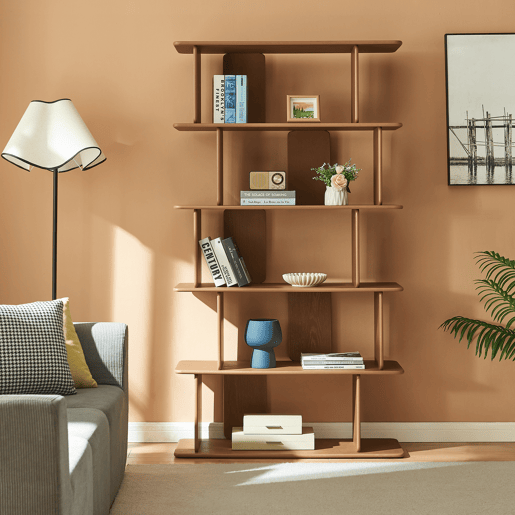 Librería Gäljami 5 compartimentos abiertos 180x100x35cm - Nogueira en.casa