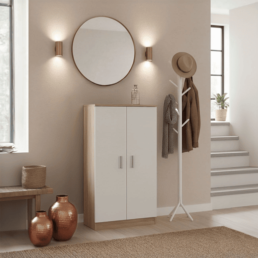 Sapateira Liam 55 Roble Canadian - Blanco Artik (Blanco Mate) 55 x 108 x 36 cm