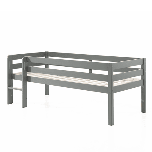 Cama de meia altura 90x200 base de ripas incluída Vipack Pino Cinzento