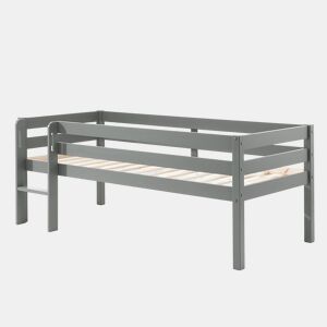 Cama de meia altura 90x200 base de ripas incluída Vipack Pino Cinzento