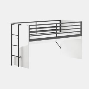 Cama de meia altura 90x200 base de ripas incluída Vipack Sam Branco