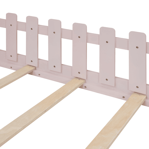Cama-cama para crianças 90x200 cm - em forma de casinha - em madeira de pinho e MDF - Rosa